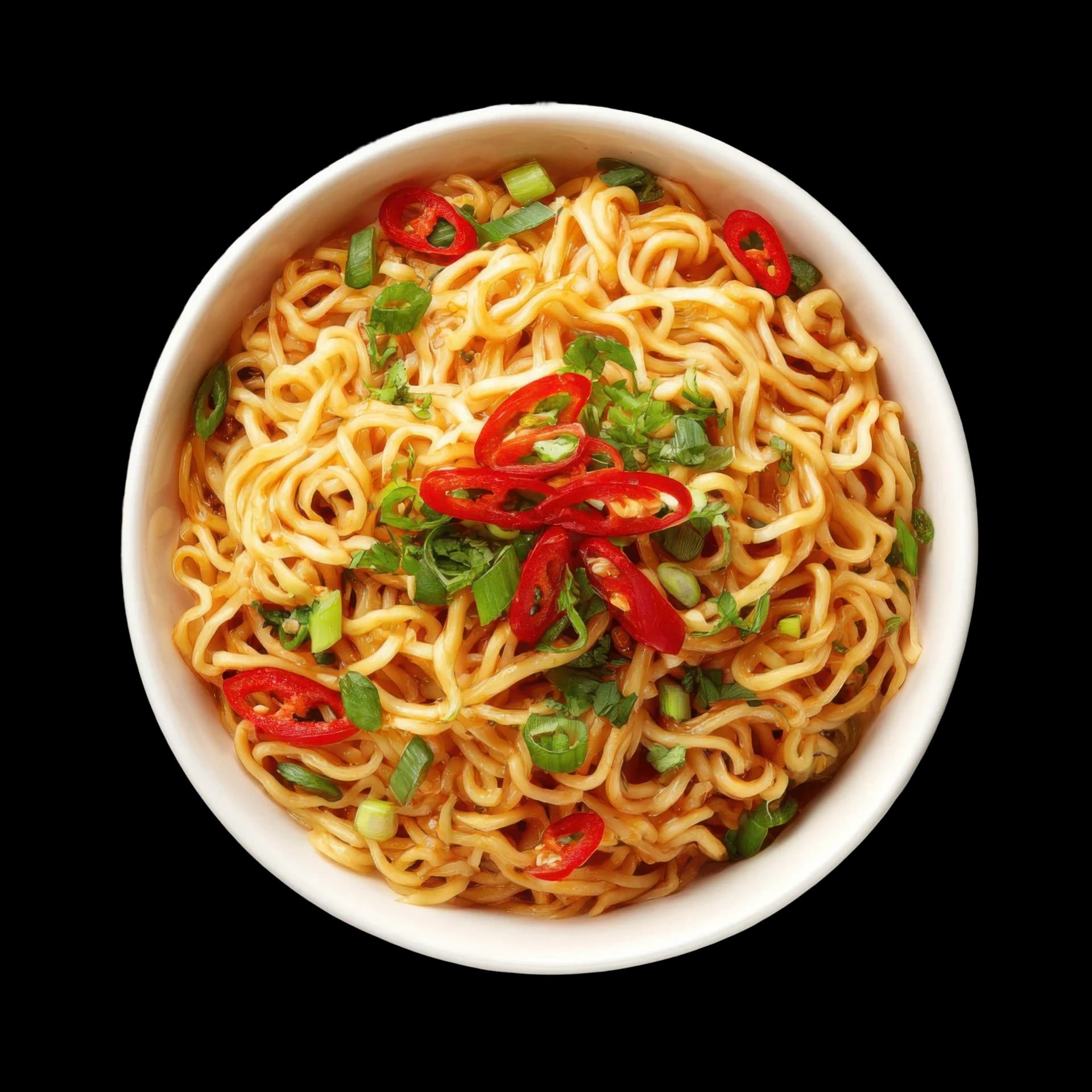 Spicy Instant Noodles with Chili and Scallions
